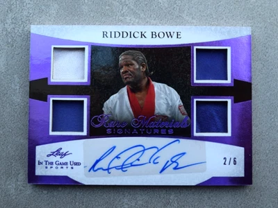 2024 LEAF IN THE GAME USED RIDDICK BOWE QUAD PATCH AUTO CARD /6 - Image 1 of 2