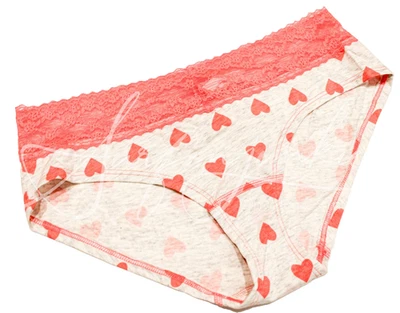 Victoria's Secret Vintage Panties Panty Medium Low Rise Hiphugger Coral Hearts - Image 1 of 3
