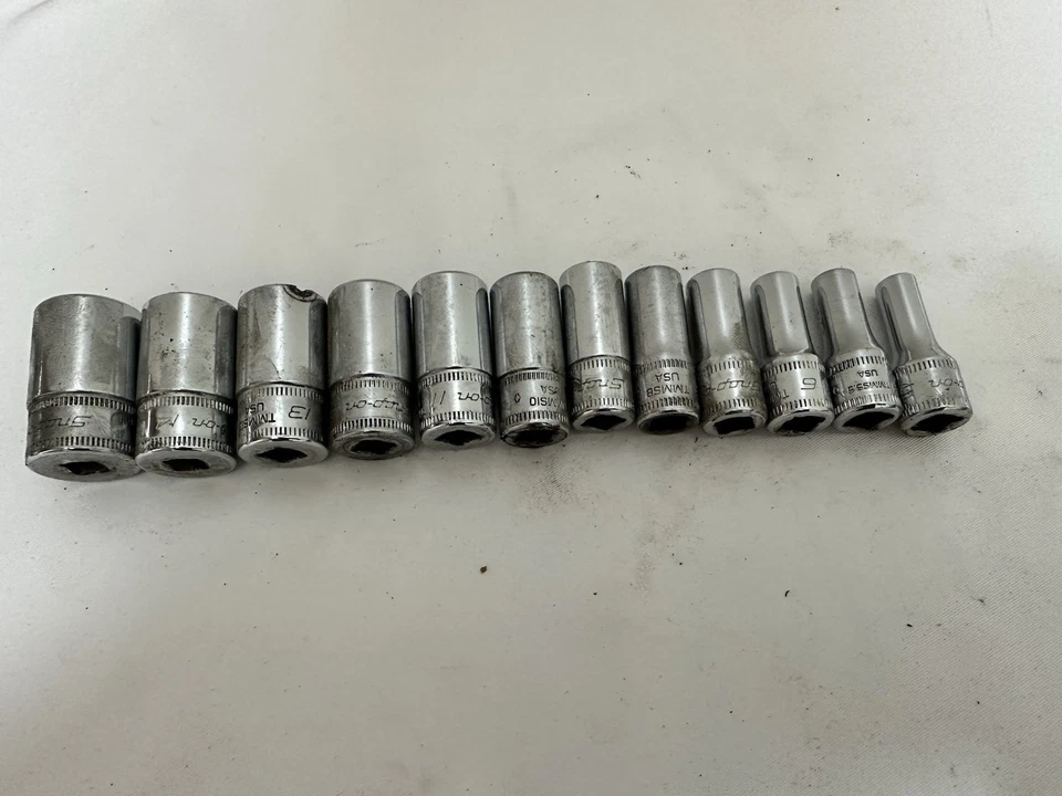 Snap-On TMMS 12pc Metric 1/4" Drive 6 Pt Metric Socket Set 5mm-15mm USA - Image 1 of 4