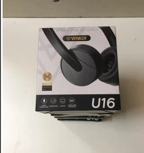 Computer Headphones Wired USB Headset Venker U16 Black - Afbeelding 1 van 3
