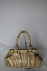 Bolso de Mano Paul Smith Clásico Multicolor Remolino Cuero Cremallera Top Mujer - Imagen 1 de 19