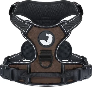Joytale Hundegeschirr Medium ohne Zuggeschirr für Hunde mit 2 Leinenclips XL braun - Bild 1 von 6