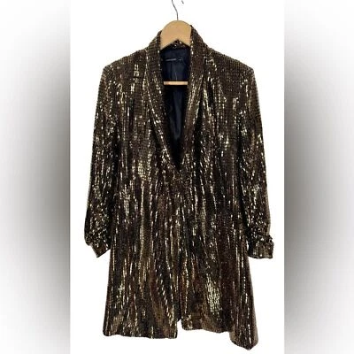 Zara Gold Sequin Blazer Dress Size M Swiftie - Image 1 of 4