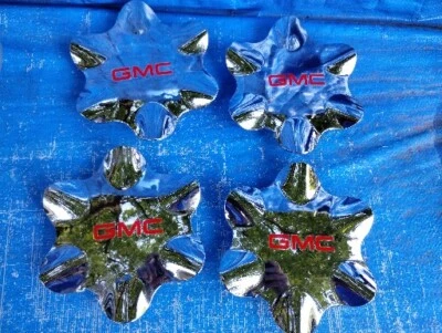 GMC YUKON DENALI 1999-2000 JUEGO DE BUJES TAPAS CENTRALES DE RUEDA CROMADAS Foto 1 de 4