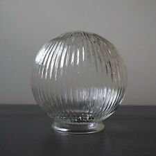 Clear Glass Light Globe Shade Ceiling Fixture Ribbed 3-1/4" READ