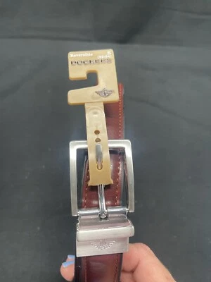 Мужской двусторонний ремень Dockers с серебряной пряжкой размер маленький 22–24 дюйма - Изображение 1 из 4