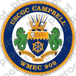 STICKER USCG WMEC 909 USCGC CAMPBELL - Picture 1 of 1