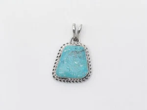 Sterling Silver and Turquoise Native American Pendant Navajo Handmade - Picture 1 of 7