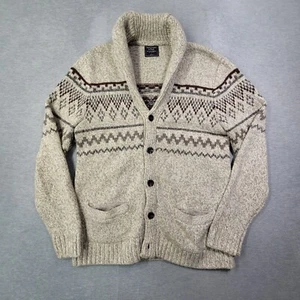 Abercrombie & Fitch Strickjacke Herren Large Beige Geometrisch Schalkragen Knopfleiste - Bild 1 von 7
