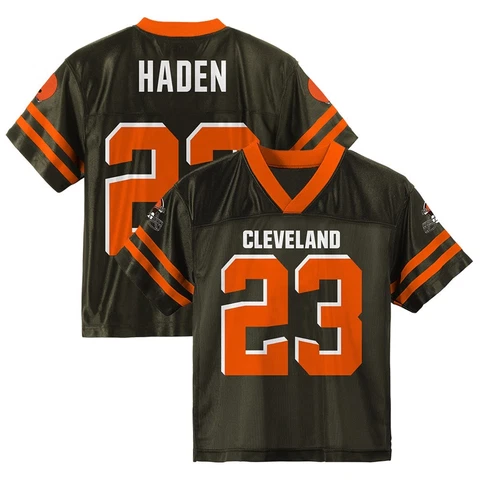 Joe Haden NFL Cleveland Browns Home Brown Youth Replica Jersey Size (S-XL) Cover