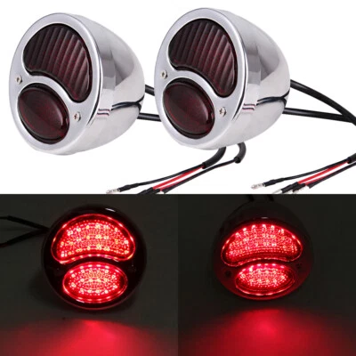 Pair LED Tail Light For Ford Duolamp Model A Harley Bobber Sportster Cafe Racer Foto 1 de 4