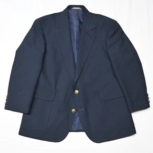 Vtg Haggar 42S Navy Blue Gold Button Washable Mens Blazer Sport Coat Jacket - Picture 1 of 12