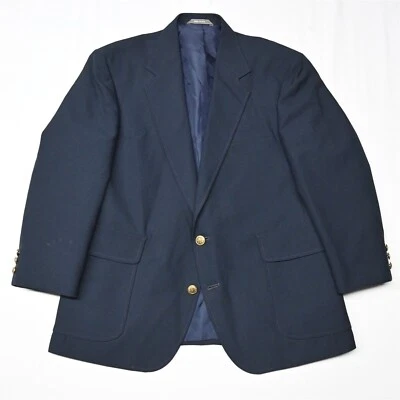 Blazer Abrigo Deportivo Chaqueta De Colección Haggar 42S Azul Marino Dorado Botón Lavable Para Hombre Foto 1 de 4