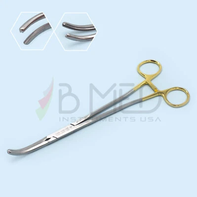 Abrazadera de histerectomía Zeppelin grado O pinzas de mandíbulas atraumáticas curvadas fuertes de 10" Foto 1 de 4