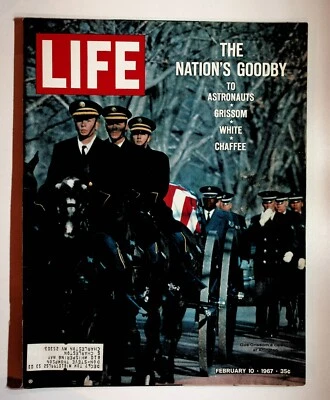 1967 10 февраля журнал Life астронавты Гриссом белый Чаффи Аполлон НАСА - Изображение 1 из 2