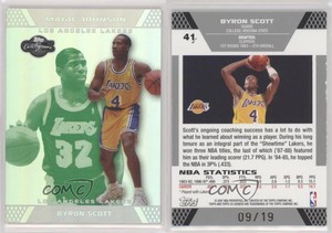 2007 Topps Co-Signers Silver Green Foil /19 Byron Scott Magic Johnson #41.2 HOF