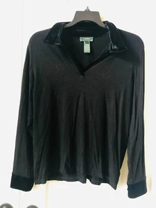 Ralph Lauren Black Rayon and Lycra Women's Long Sleeve Top Size 2X - Picture 1 of 3