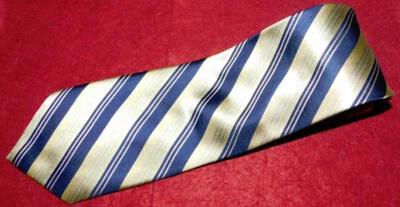 MEN'S IZOD BLUE/YELLOW/LIGHT BLUE STRIPED TIE - NECK TIES - DESIGNER TIES. - Image 1 of 3