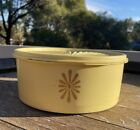 vintage tupperware fanlid biscuit Round Container Yellow