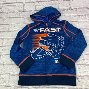 Sonic the Hedgehog Boys Full Zip Hoodie Size 8 Gotta Go Fast Fleece Sweatshirt - Picture 1 of 11