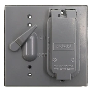 RED DOT S419E OUTLET EXTERIOR/GFCI Y PLACA DE CUBIERTA DE INTERRUPTOR, 2 VELOCIDADES, GRIS (PAQUETE DE 6) - Imagen 1 de 4