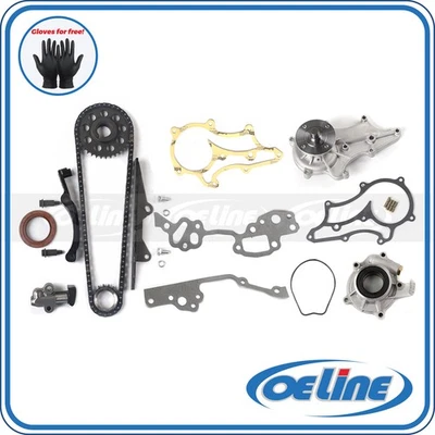 Kit de cadena de distribución para 85-95 Toyota 22R Heavy Duty 2.4L GAS SOHC con bomba de agua y aceite Foto 1 de 4