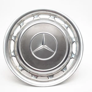 Mercedes W123 W116 R107 14" Stainless Hubcap  Cover w/ Clips - Gray Metallic - Picture 1 of 7