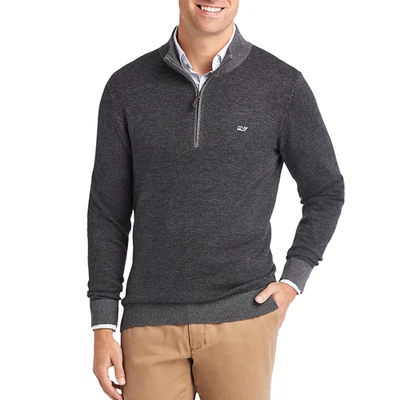 Vineyard Vines Hamilton Half Zip Sweater 2XL XXL Charcoal Gray Pullover Preppy - Image 1 of 4