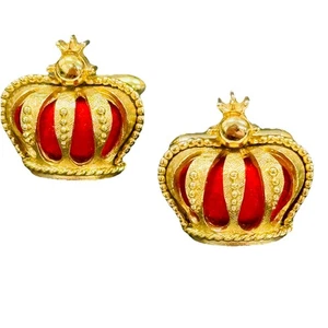 Royal Imperial Crown SWANK Vintage Cuff Links Holiday or Coronation Attire - Picture 1 of 7