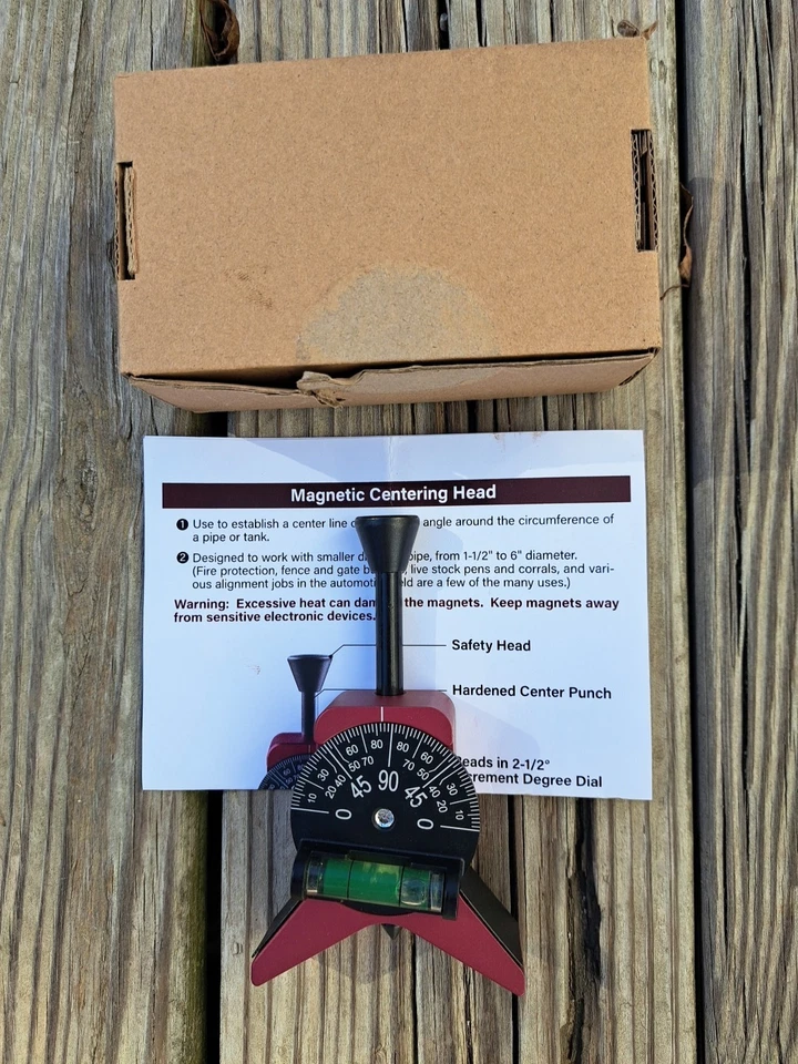 Pipe Center Finder, 1-1/2" to 6" Pipe Fitting Tools, with Magnetic Angle Finder - Image 1 of 1