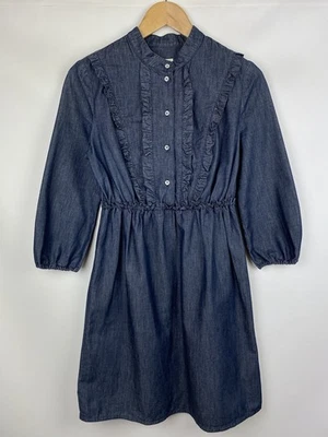 Miu Miu damas manga larga camisa de mezclilla vestido talla 40 azul - Imagen 1 de 4