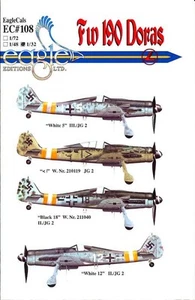 EagleCals Decals 1/32 FOCKE WULF Fw-190D DORA Fighter JG2 - Picture 1 of 6