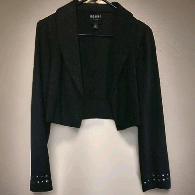 Bolero Insight abierto encogimiento de hombros para mujer 12 negro recortado tachonado clásico vanguardista elegante Foto 1 de 4