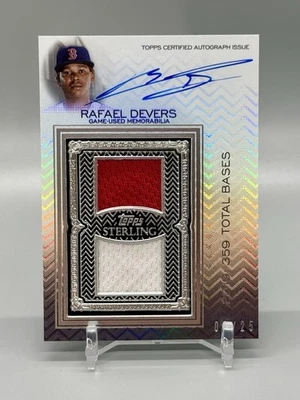 2021 Sterling Rafael Devers Sterling Swings Dual Relic On Card Auto /25 Red Sox - Image 1 of 2