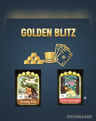 💫 Monopoly Golden Blitz Go 5 ⭐ Aufkleber Toasty Treat / Bright & Merry Quick Send - Bild 1 von 3