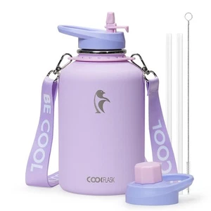 Half Gallon Water Bottle with Strap, 64oz Insulated Water Jug Stainless Steel... - Picture 1 of 7