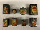 Lot+of+8+Signed+Lacquer+Trinket+Boxes+made+in++USSR+%28KYS11%29