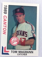 1989 Canton-Akron Indians-Eastern League-BEST Baseball Card-Tom Magrann