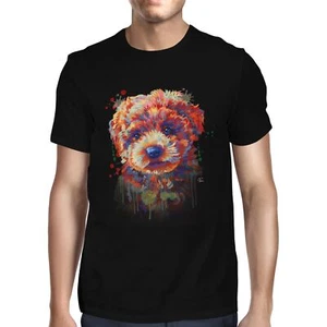 1Tee Herren T-Shirt bemalt abstrakt Welpe Hund - Bild 1 von 18