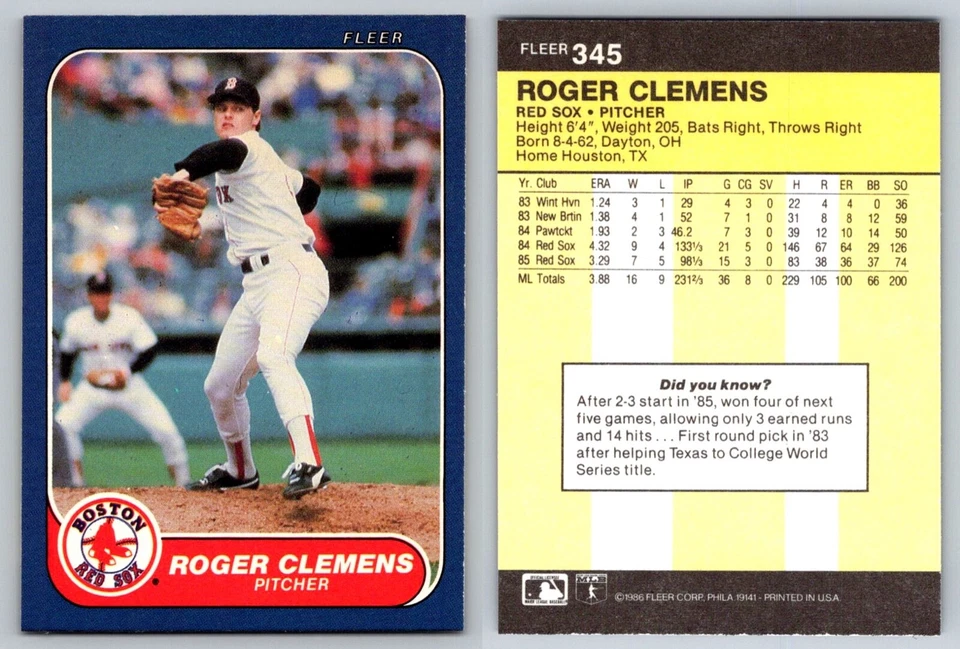 1986 FLEER Baseball Cards- Complete Your Set (200-399)-Set Break - U Pick & Save - Image 1 of 1