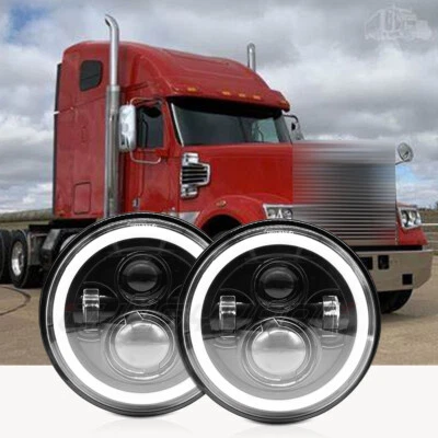 2x Main Lamp Round Headlamp High/Low Beam 288W Kit For Freightliner Coronado - Image 1 of 4