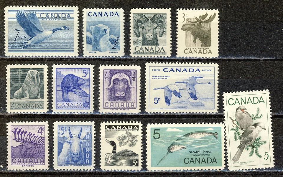1952/1968 #320/#480 2¢ - 7¢ THIRTEEN WILDLIFE ISSUES F-VF - Image 1 of 1