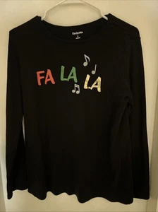 Mujer Kim Rogers Navidad Gráfico Manga Larga Camiseta Fa La La Talla S Algodón - Imagen 1 de 4