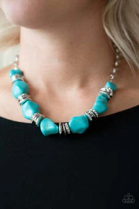 Stunningly Stone Age Paparazzi Necklace in Blue - Picture 1 of 3