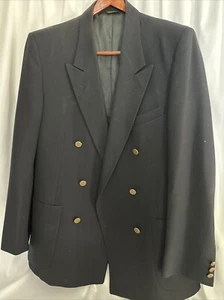Mens DANIEL HECHTER Blazer 42-44R UK Size Black Wool Sport Coat Jacket - Picture 1 of 5