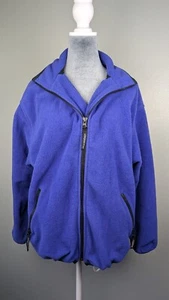 London Fog Jacket Medium Blue Fleece Zip-Up Pockets Women's Fall Coat - Picture 1 of 11