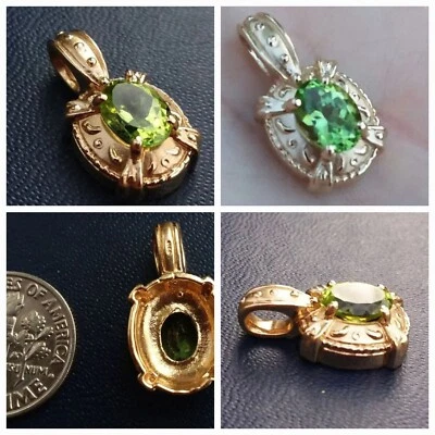 Beautiful 14K gold peridot ? gemstone Charm pendant 4.1g 14k - Image 1 of 4