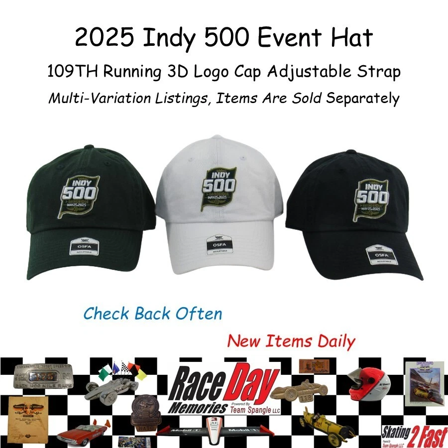 2025 Indy 500 Event Hat 109TH Running 3D Logo Cap Adjustable Strap - Image 1 of 1