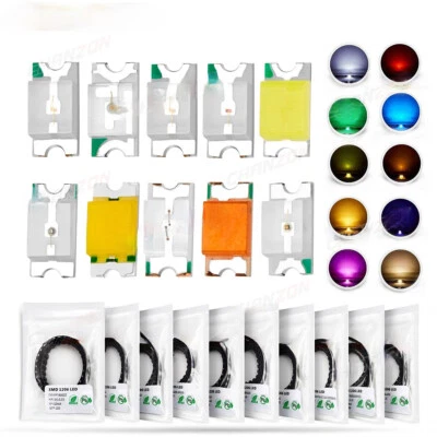 100 Stück SMD 0402 0603 0805 1206 3528 2835 5050 5730 LED Dioden RGB 5KIT Licht - Bild 1 von 2