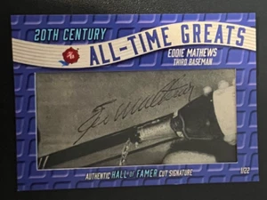 2024 HISTORIC AUTOGRAPHS ALL-TIME GREATS EDDIE MATHEWS BRAVES HOF CUT AUTO /22 - Picture 1 of 1